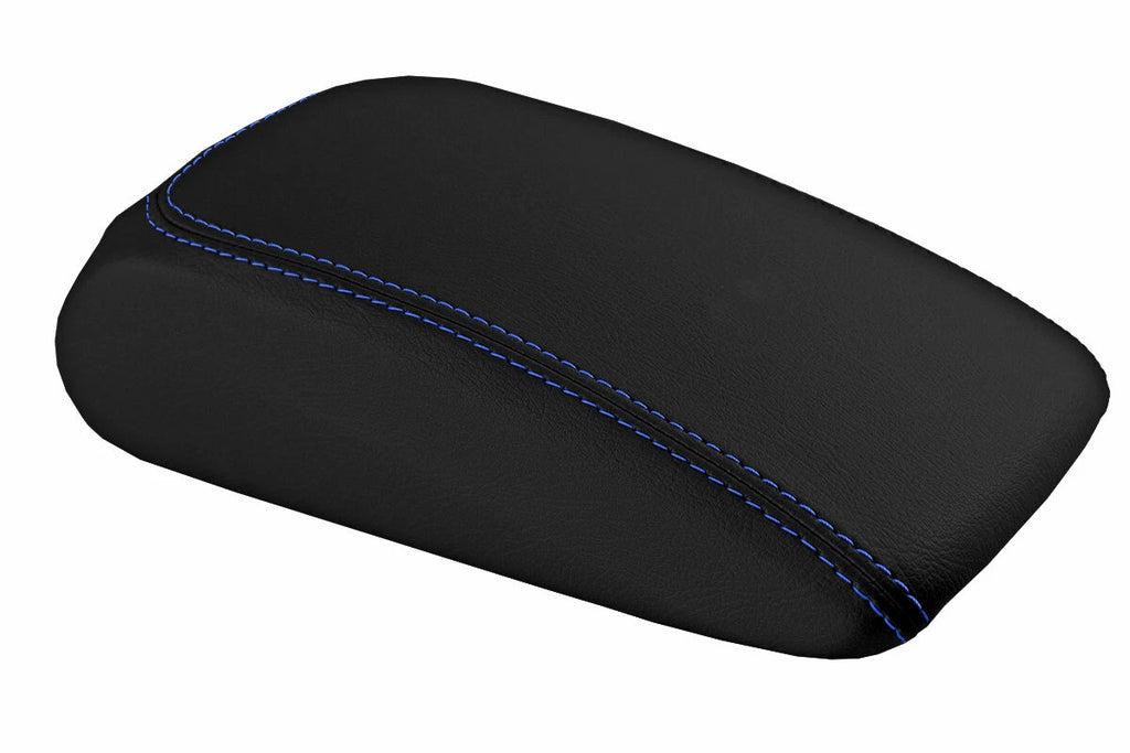 Leather Console Lid Pull Over Armrest Cover for Audi A3 (2015–2020) Blue Stitch