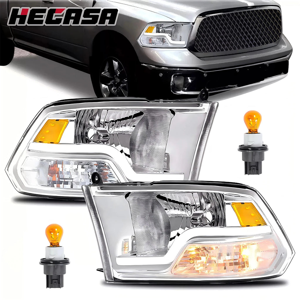 LED Headlights with Sequential Turn Signal for Dodge Ram 1500 2500 3500 (2009–2018)