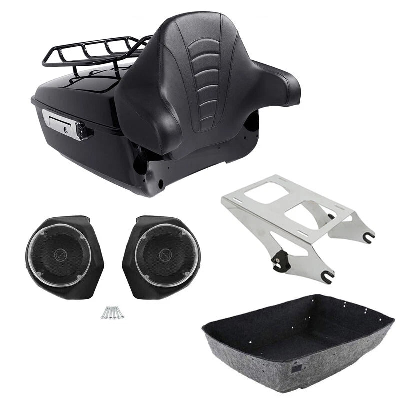 Trunk Mount Rack Pad Speakers for Harley Touring Road Glide (2014–2026)
