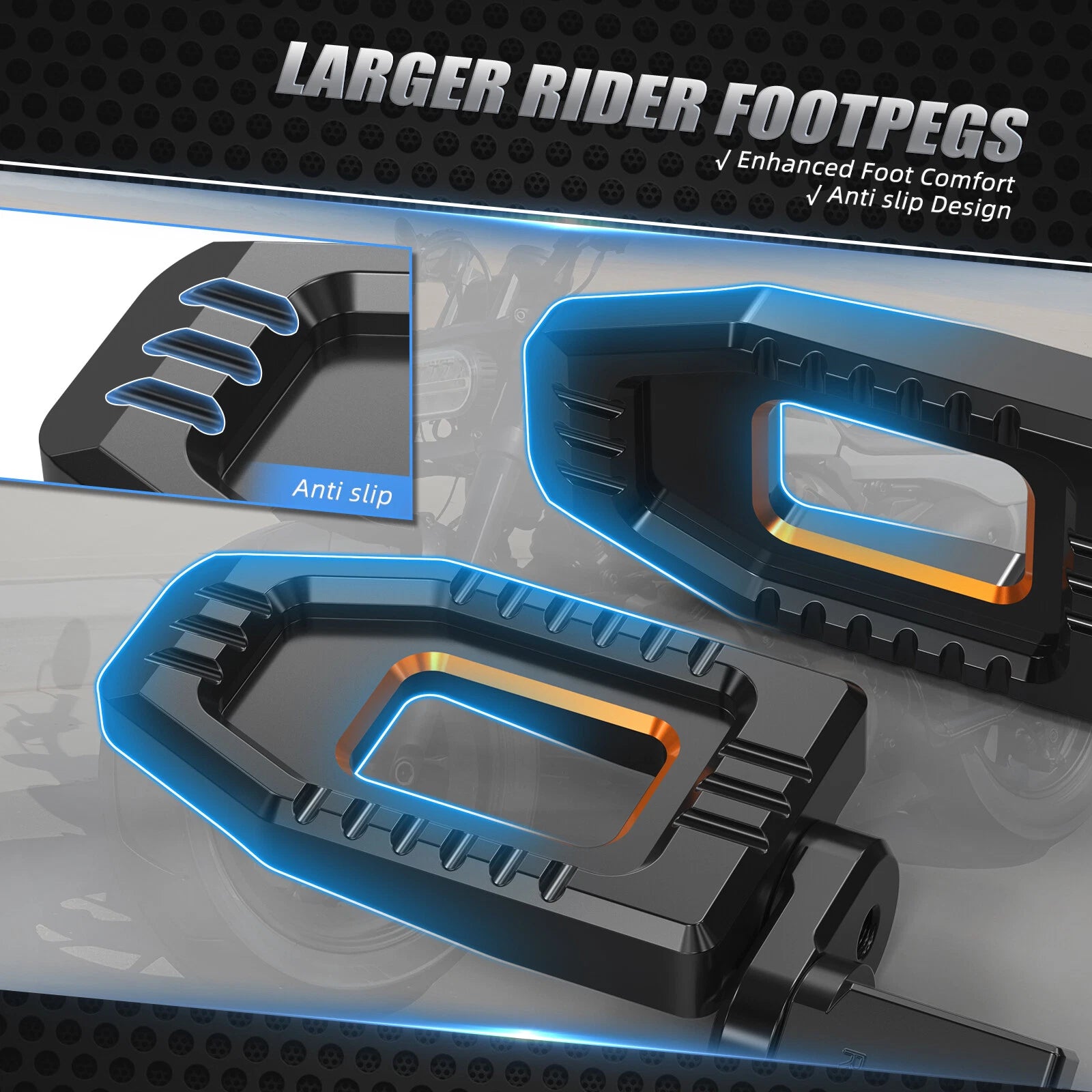 Adjustable Enlarged Rider Footpegs for Harley Softail Standard FXST (2020–2023)