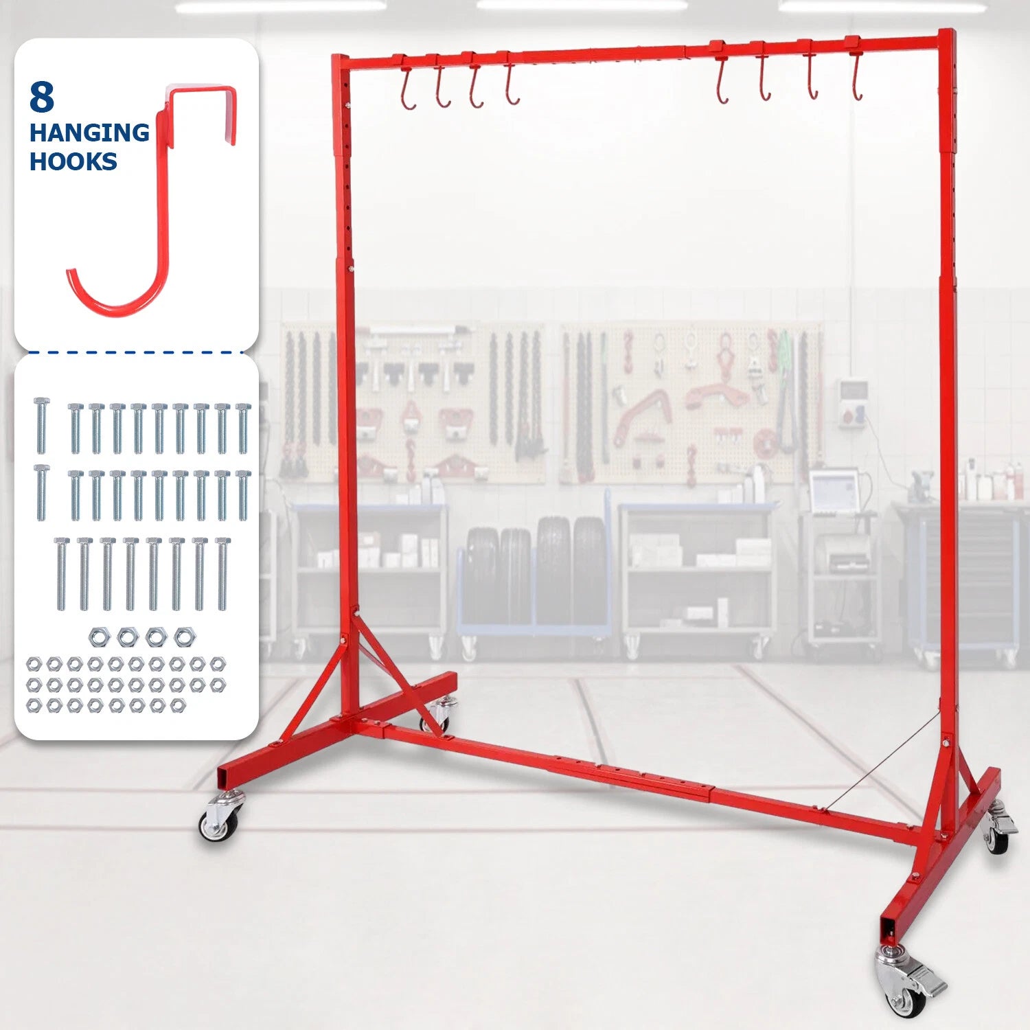 7FT Automotive Paint Rack for Auto Body Painting Stand Hanger