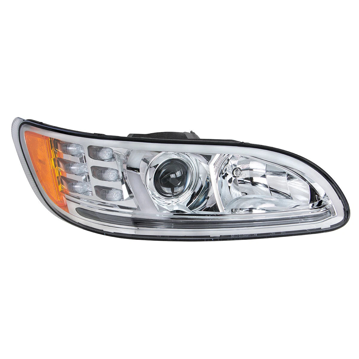 Passenger Side Chrome Headlight w LED DRL Turn for Peterbilt (2016–2022)