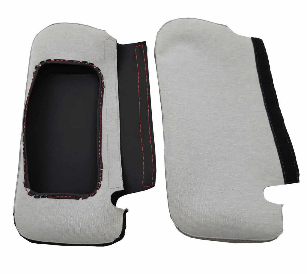 Sunvisors Cover for Ford Mustang (1987–1993) Red Stitch PVC Leather