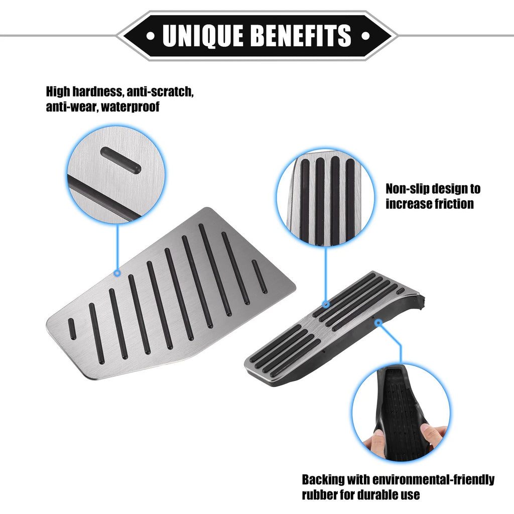 Gas Brake Footrest Pedal Pad for Toyota RAV4 (2019–2023) Aluminum Alloy Silver