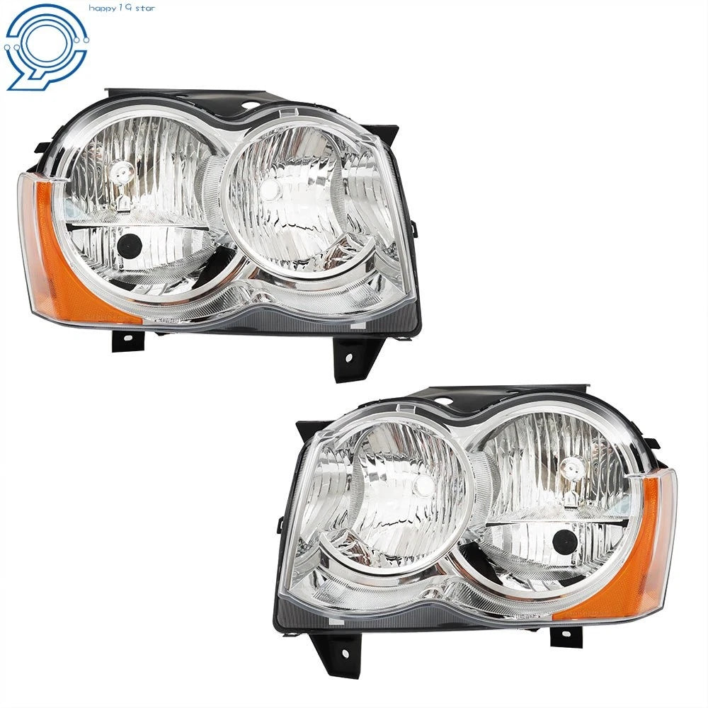 Halogen Headlights for Jeep Grand Cherokee (2008–2010) Left+Right Side