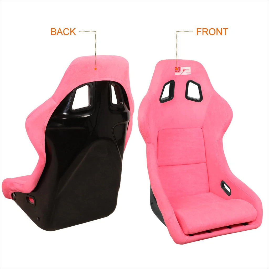Pair of J2 Large Size Fiberglass Racing Bucket Seats for Universal Fit (No Year)
