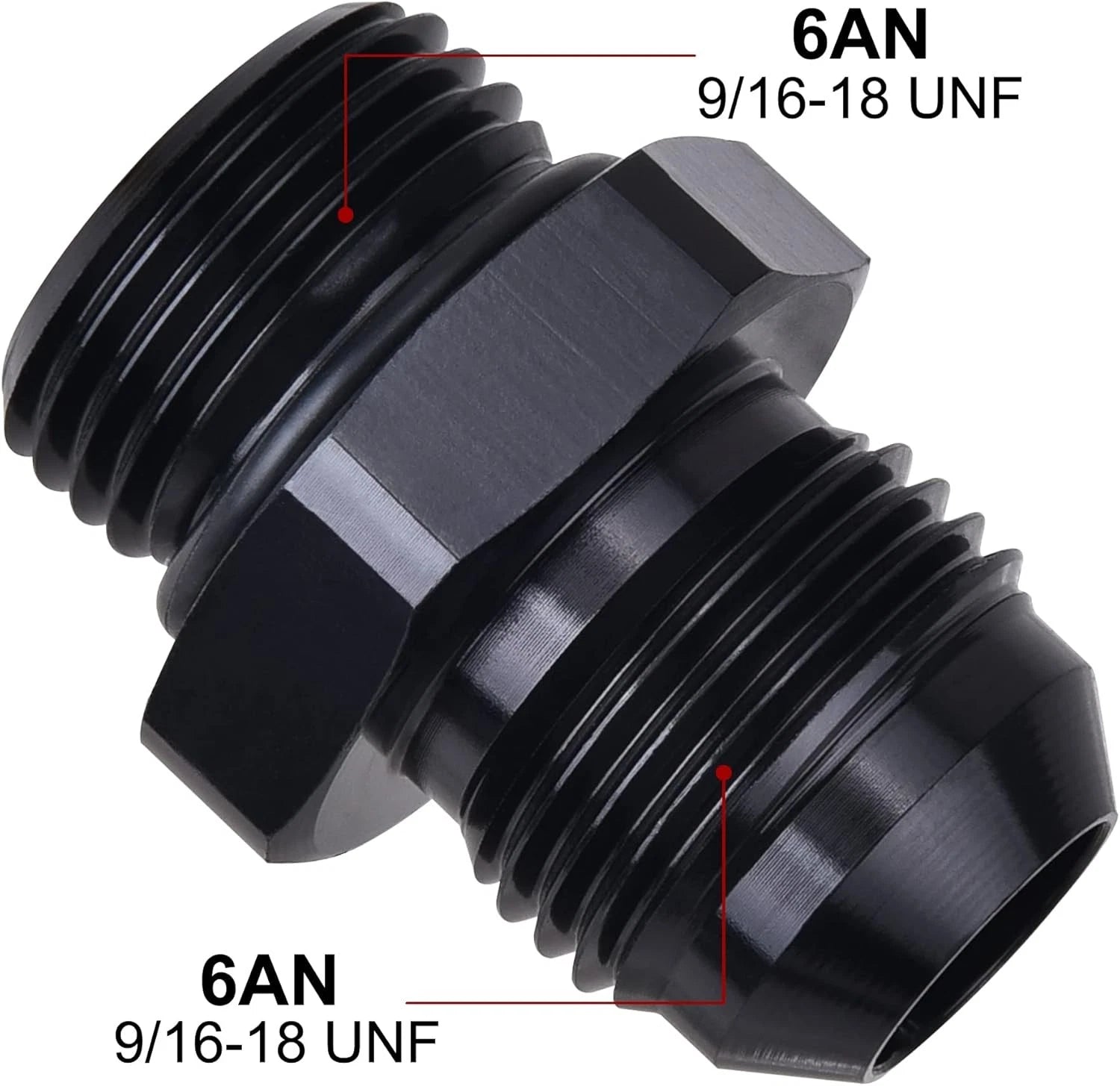 2-Piece 6AN Flare to 6AN ORB Male Fitting for Oil Cooling Lines