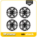 Set of 4 Wheel Hub Caps for R15 Tire (15" Inch) Black & White