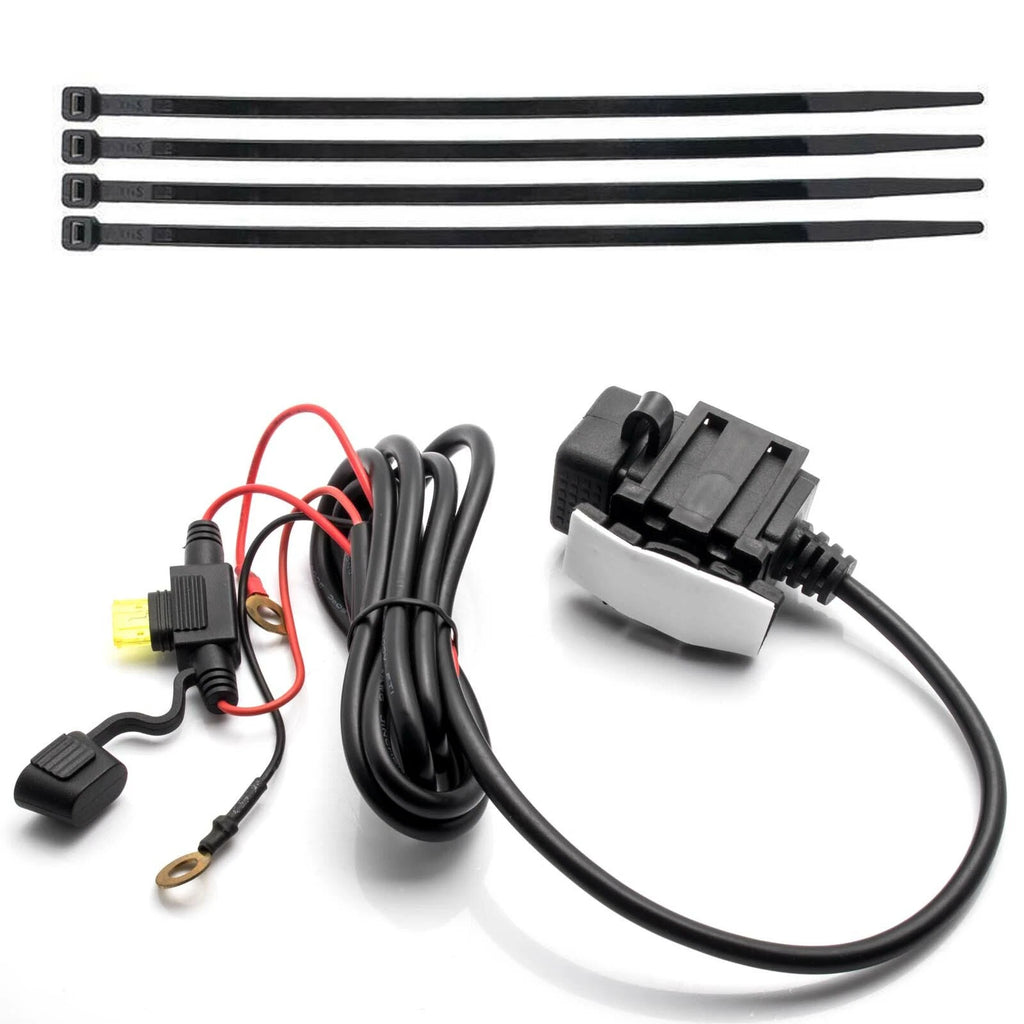SAE to USB Phone GPS Charger Adapter with Inline Fuse for Universal 12V (SAE)