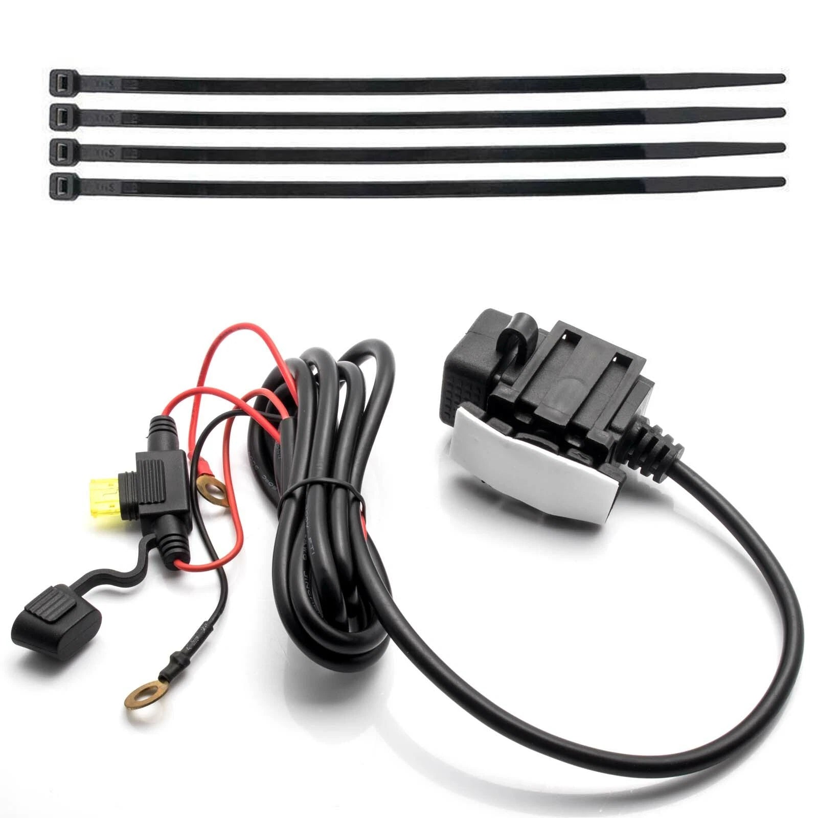 SAE to USB Phone GPS Charger Adapter with Inline Fuse for Universal 12V (SAE)