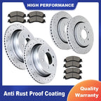 Front Rear Slotted Rotors & Brake Ceramic Pads Kit for Ford F-150 (2010–2011)