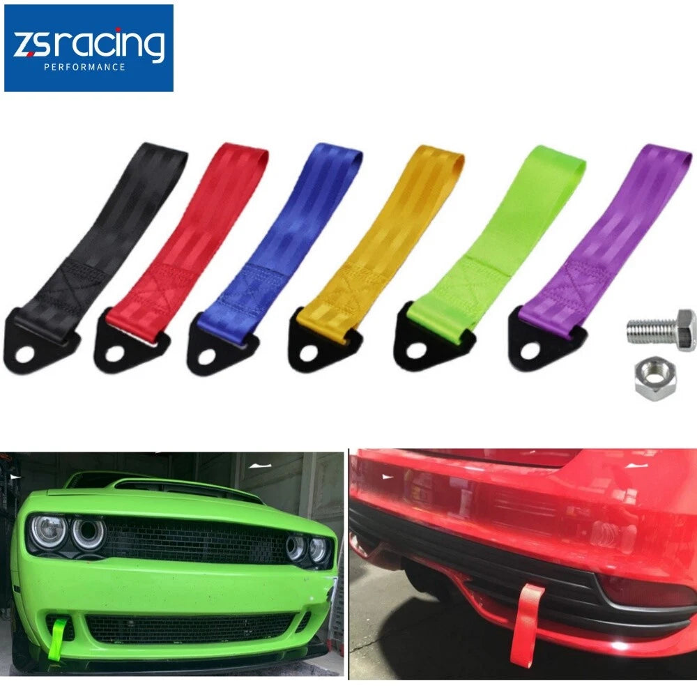 Tow Strap Set for Front Rear Bumper Towing Hook (Sports)