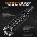 Set of 4 Complete Struts Shocks Spring & Mount for Honda Civic (1992–1995)