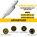 Front Left Exterior Door Handle for Toyota Sienna (1998–2003) - White