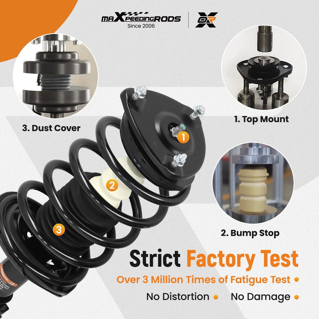 Front Struts Coil Spring w/ Control Arms for Hyundai Accent Kia Rio (2006–2011)