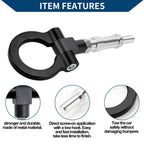 Tow Hook for Honda S2000 (2000–2009) - Metal Towing Hook Ring, Black