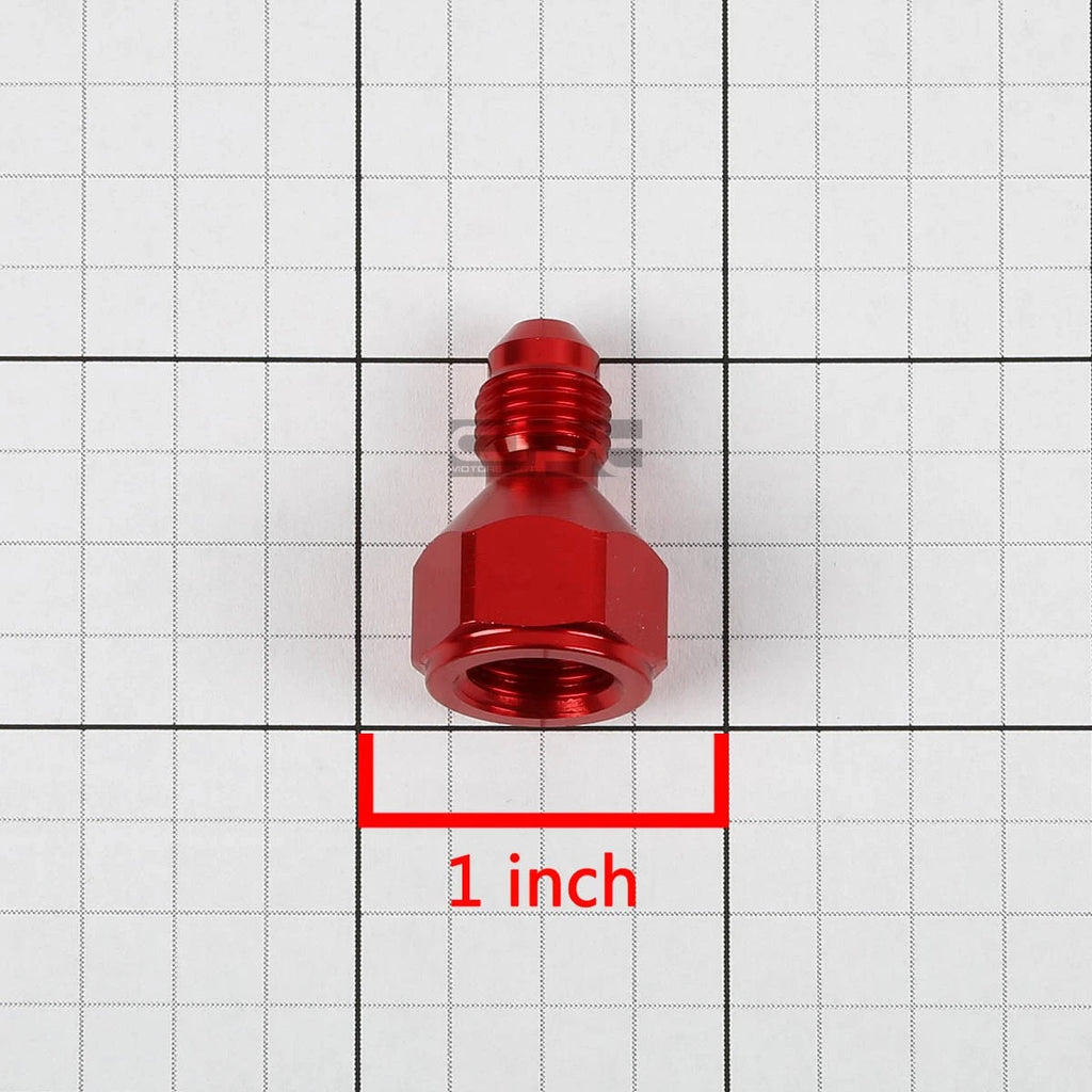 Set of 2 AN4 Female Flare to AN3 Male Hose Fitting Adapter (Red Aluminum)