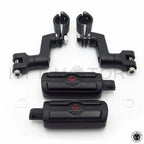 Black Skull Head Foot Peg Rests Male Mounts for Harley-Davidson (1" 25mm)
