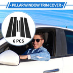 Set of 6 Door Pillar Window Trim for Kia Forte K3 (2014–2018) Black