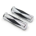1" Chrome Diamond Style Handlebar Grips for Harley Softail Street Bob