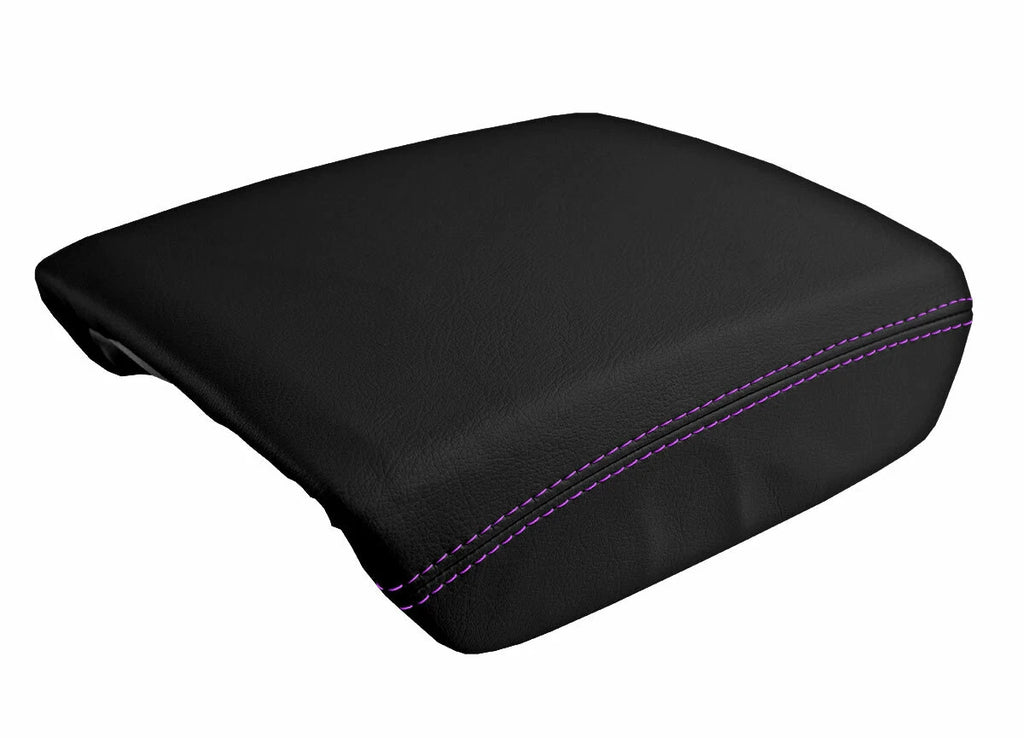 Leather Console Lid Armrest Cover for Honda Ridgeline (2006–2014) Purple Stitch