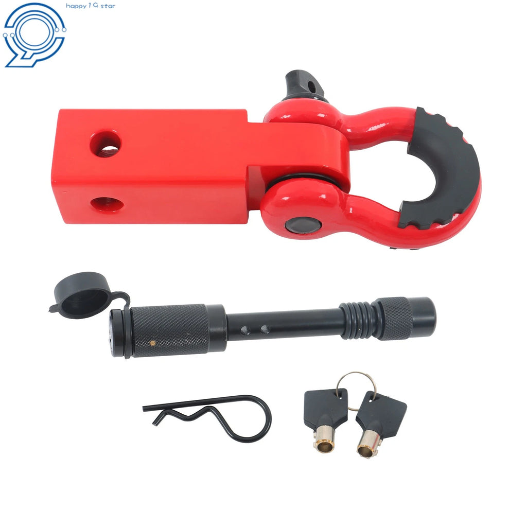 2X Red D-Ring Shackles for Heavy-Duty Towing