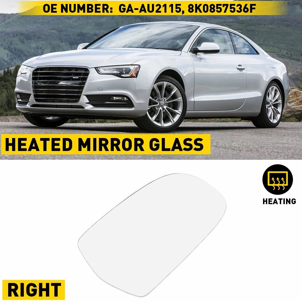 Mirror Glass for Audi A3 A4 A5 S4 S5 (2000â2023) Right Side RH