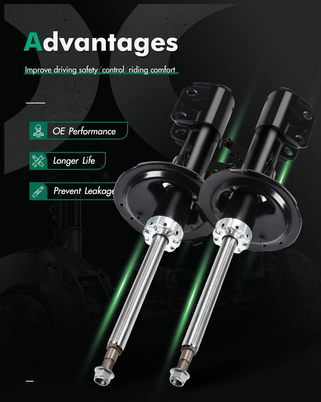 Front Struts Shocks Pair for Scion tC (2005–2010) 2.4L I4