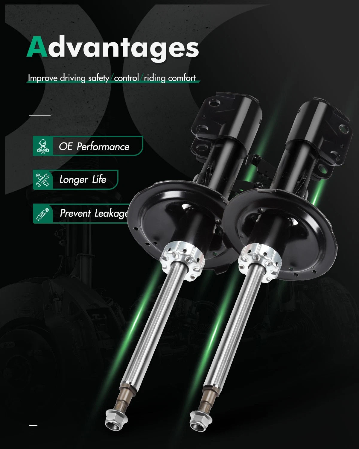 Front Struts Shocks Pair for Scion tC (2005–2010) 2.4L I4