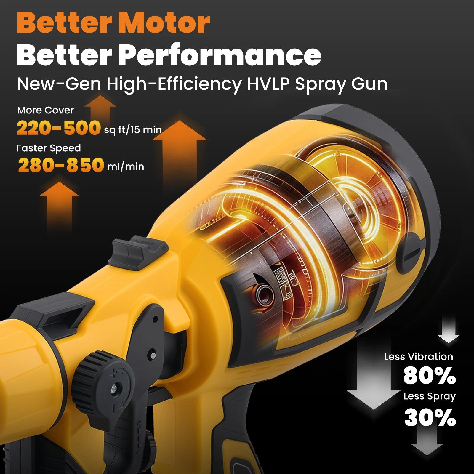 HVLP Paint Sprayer with 4 Nozzles for Universal Use (600W-800W)