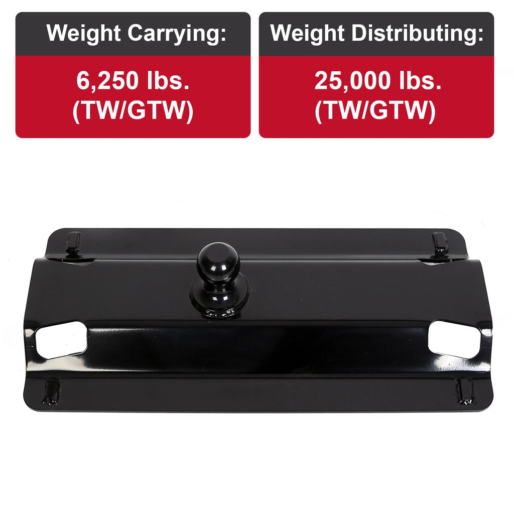 5th Wheel Gooseneck Hitch for Trailer (25,000lbs, 2-5/16" Bent Plate Ball)