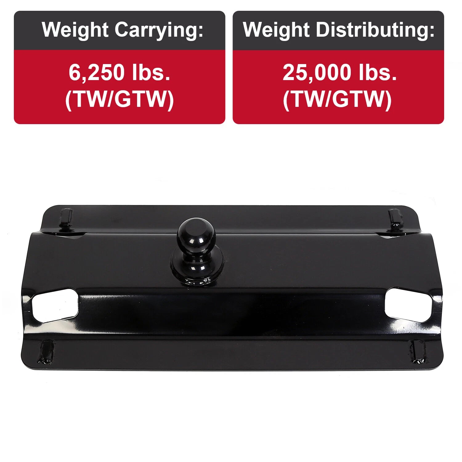 5th Wheel Gooseneck Hitch for Trailer (25,000lbs, 2-5/16" Bent Plate Ball)