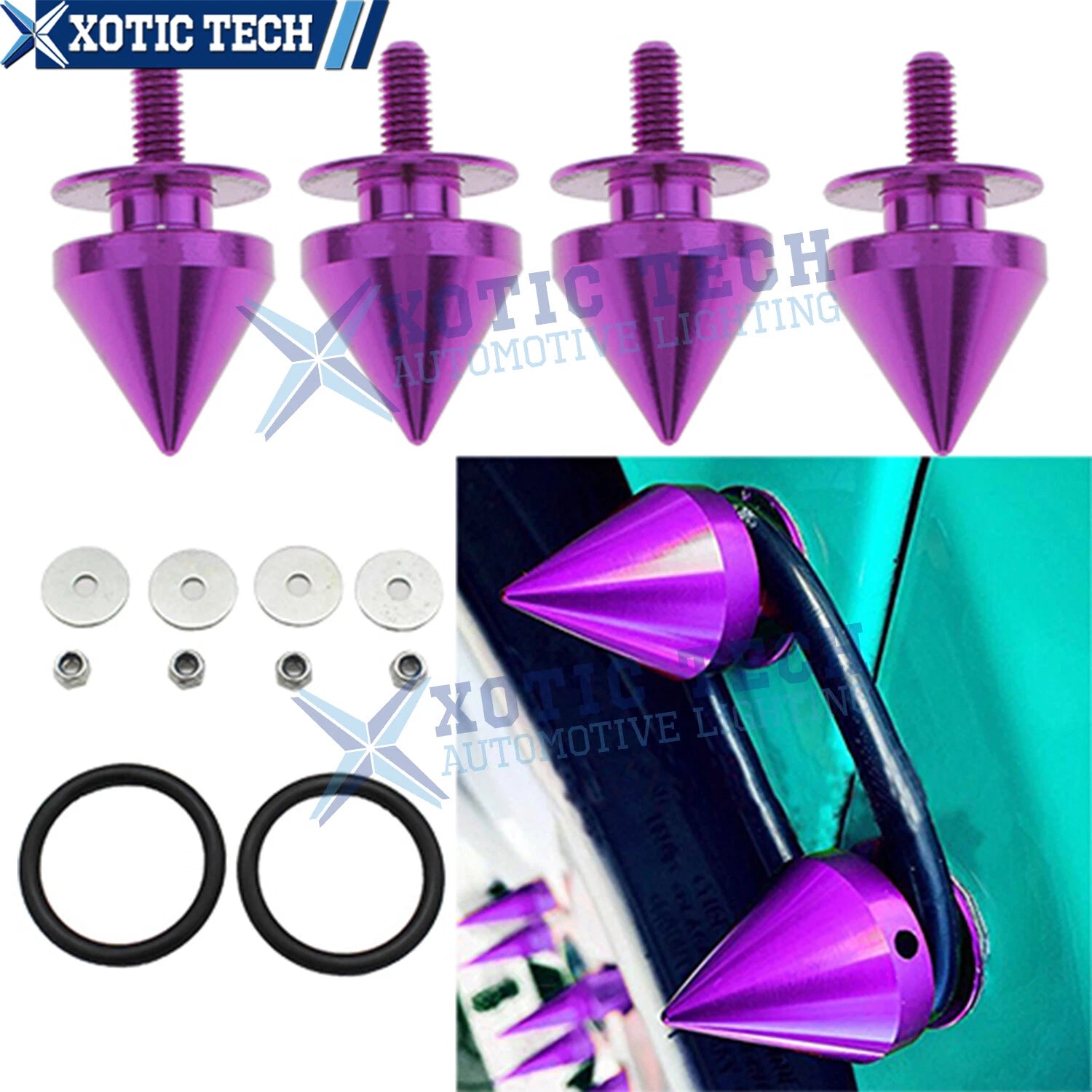 Purple Spike Front Bumper Hatch Lids Quick Release Fasteners for Alloy (2015–2015)