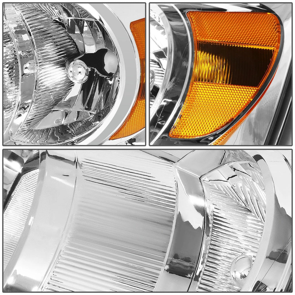 Chrome Housing Amber Side Headlights for Dodge Ram 1500 2500 (2006–2009)