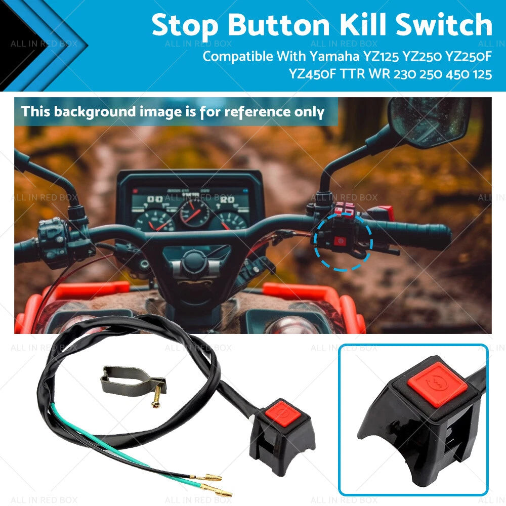 Stop Button Kill Switch for Yamaha YZ125 YZ250 YZ450F TTR WR (2000–2023)