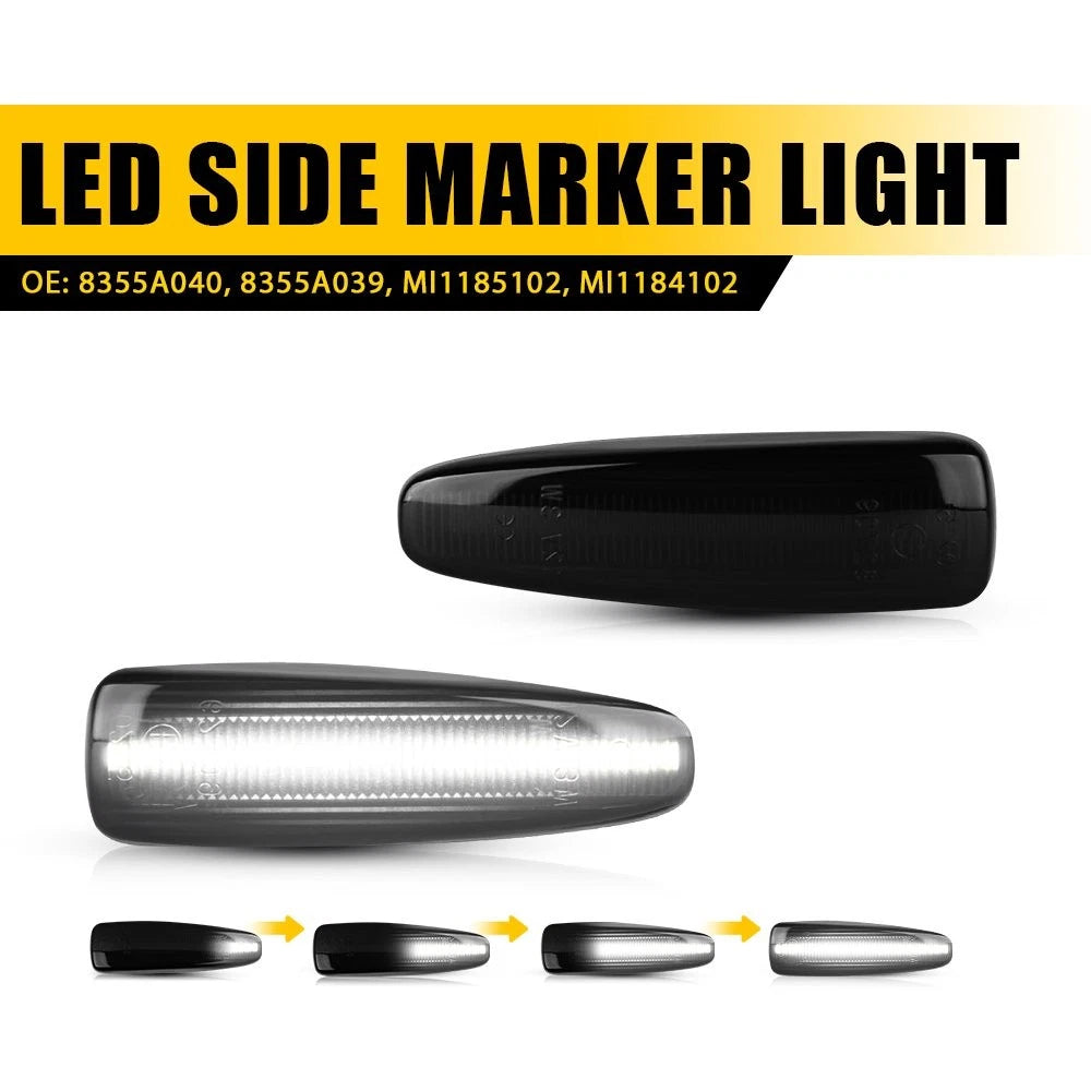 Sequential White LED Side Marker Lights for Mitsubishi Lancer (2008–2017)