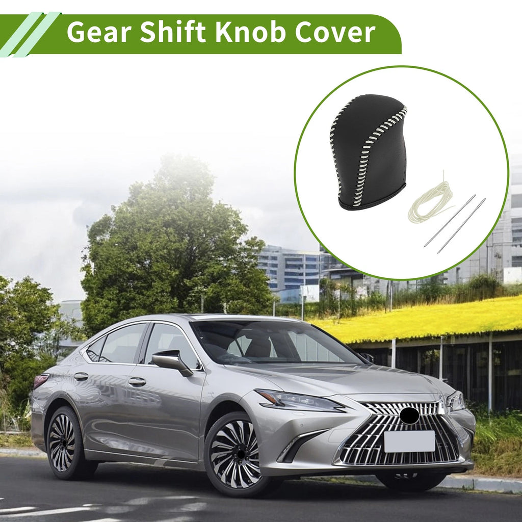 Gear Shift Knob Cover for Lexus NX300 (2014–2021) Black Beige Faux Leather