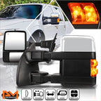 Set of 2 Powered Heated Chrome Towing Mirrors with LED Signal for Ford Super Duty (2008–2016)