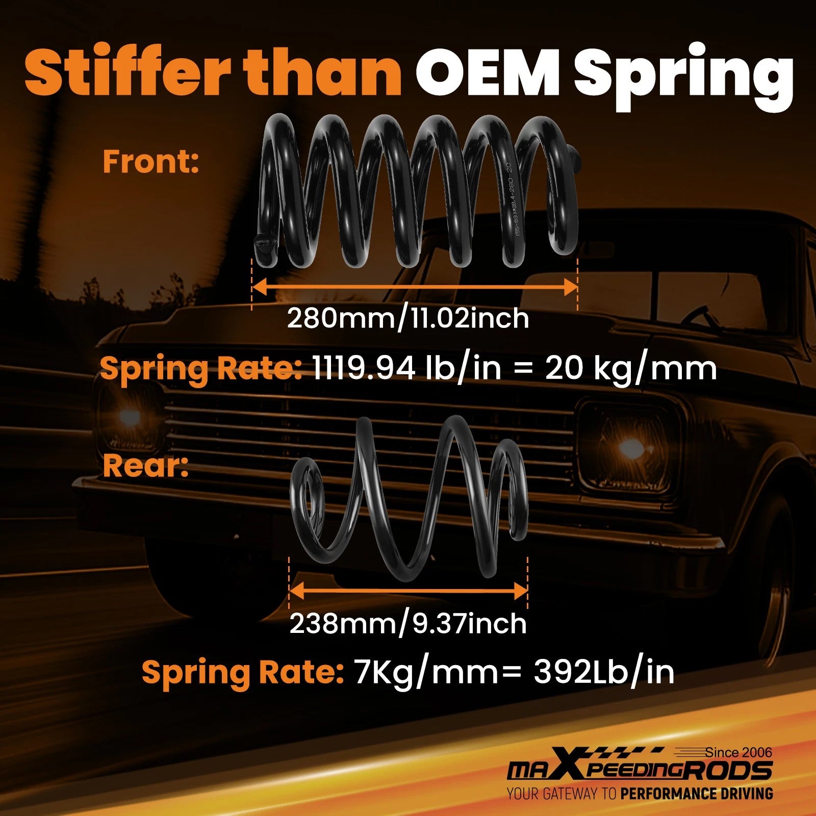 3" Front 4" Rear Performance Suspension Kit for Chevy C10 (1963-1972)