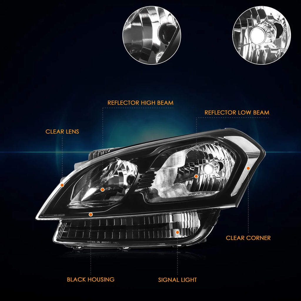 Headlight Assembly for Kia Soul (2012–2013) AM Factory Style Black Housing