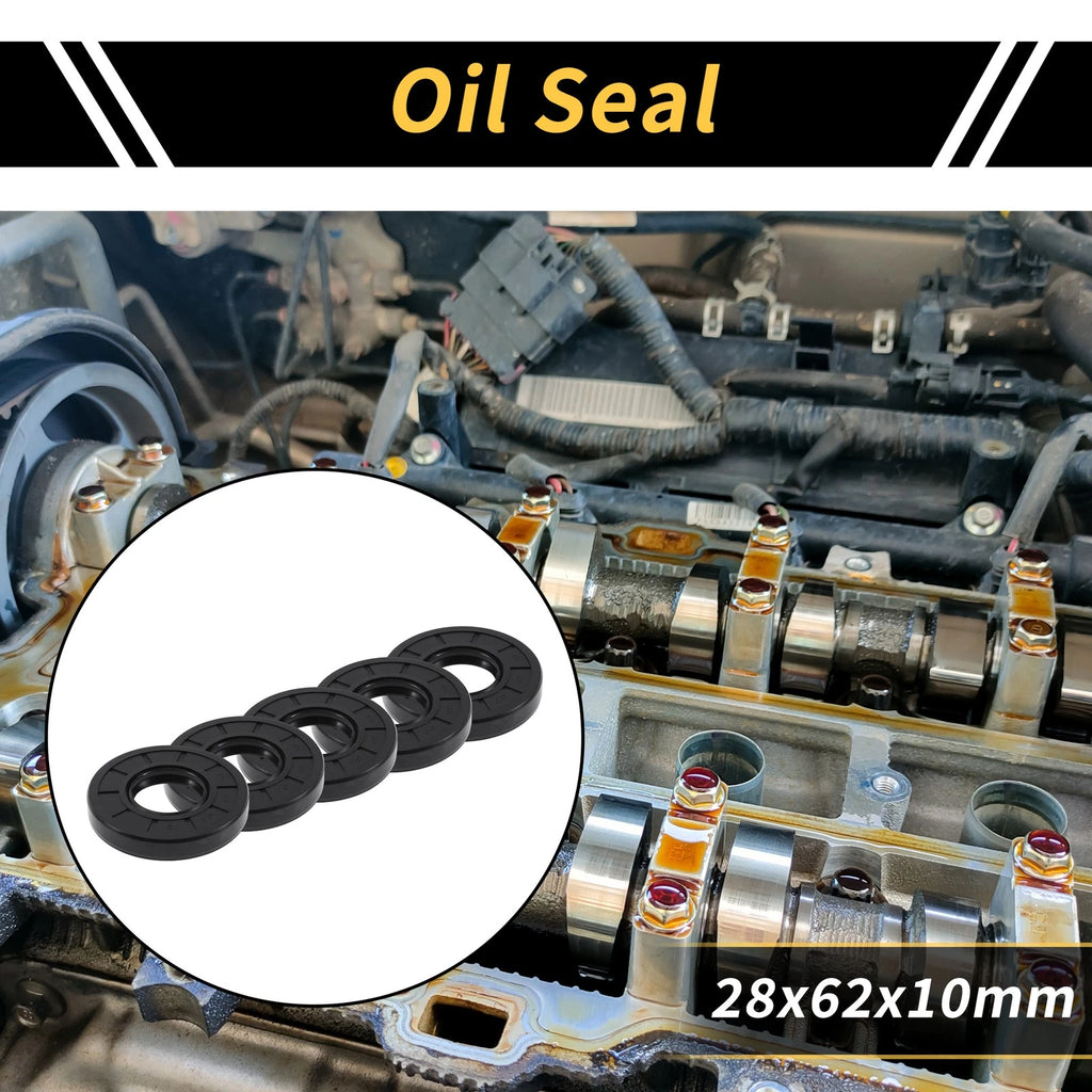 Set of 5 Oil Seal Rotary Shaft Seal NBR Rubber 28x62x10mm