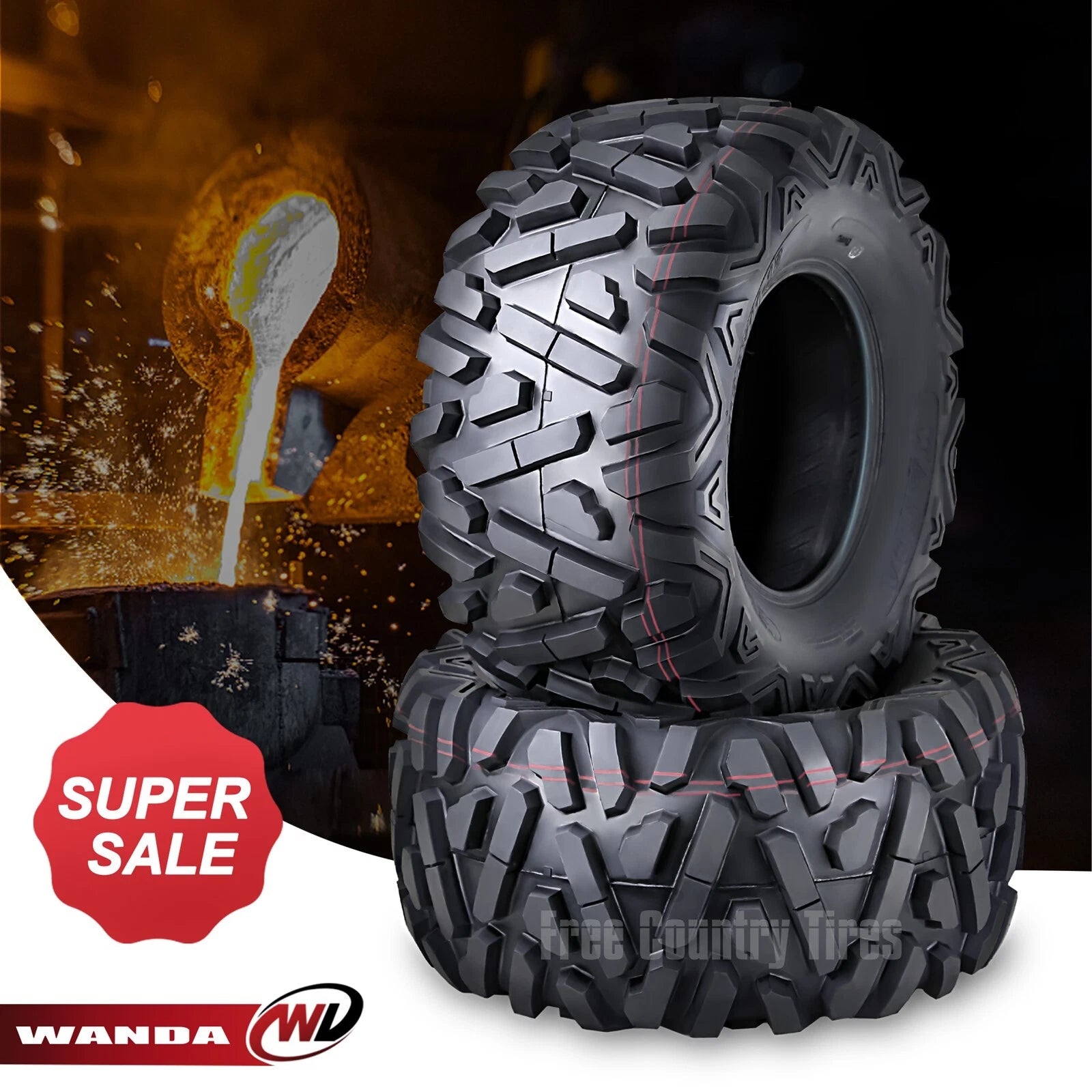 2 WANDA ATV Tires 27x10-12 6PR for Bighorn Style (AT)