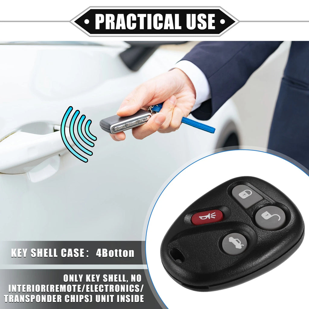 4 Button Keyless Entry Remote Key Cover for Buick Enclave (No Chip)