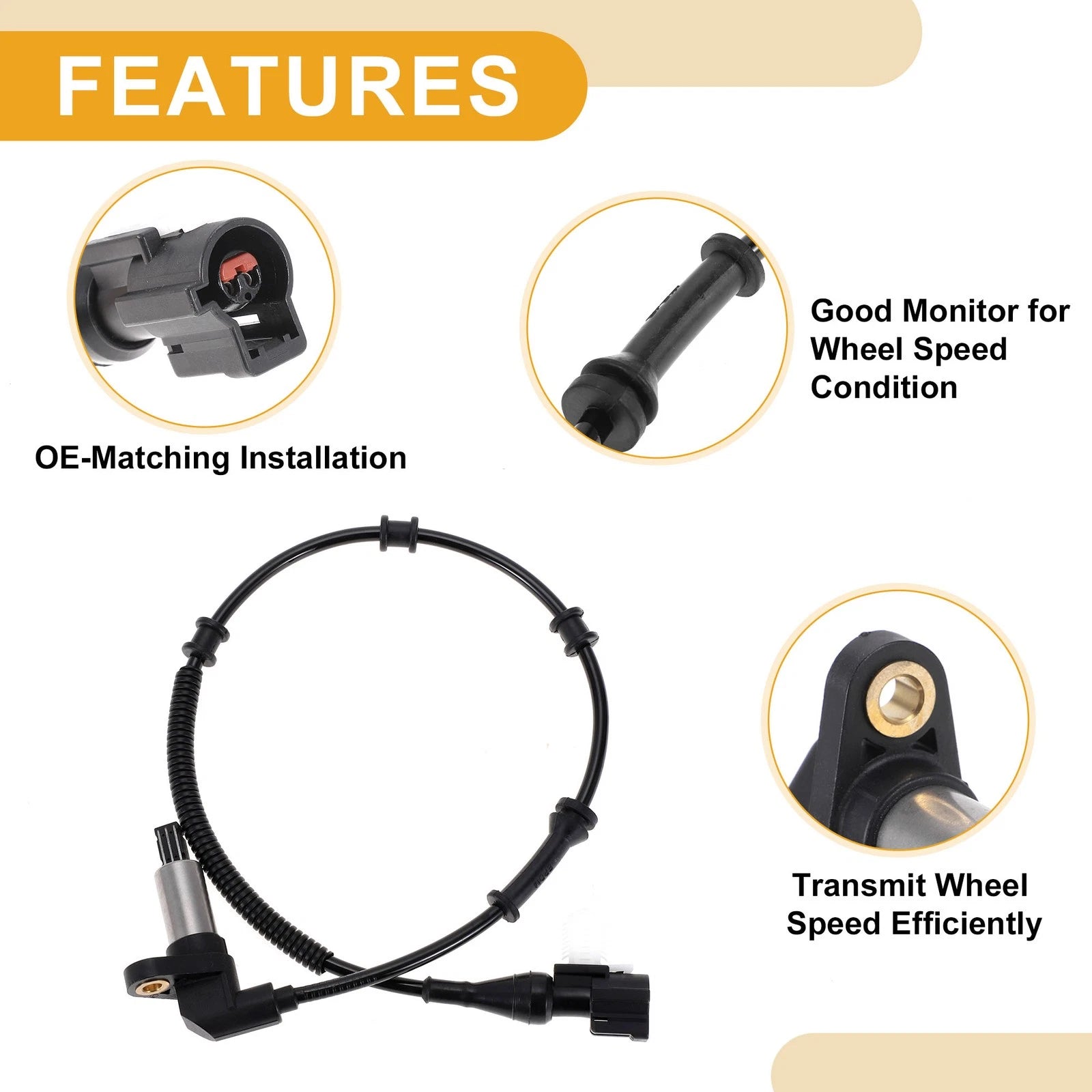 ABS Wheel Speed Sensor No. 6C2Z2C204AB for Ford E-150 (2003–2006) Front Left