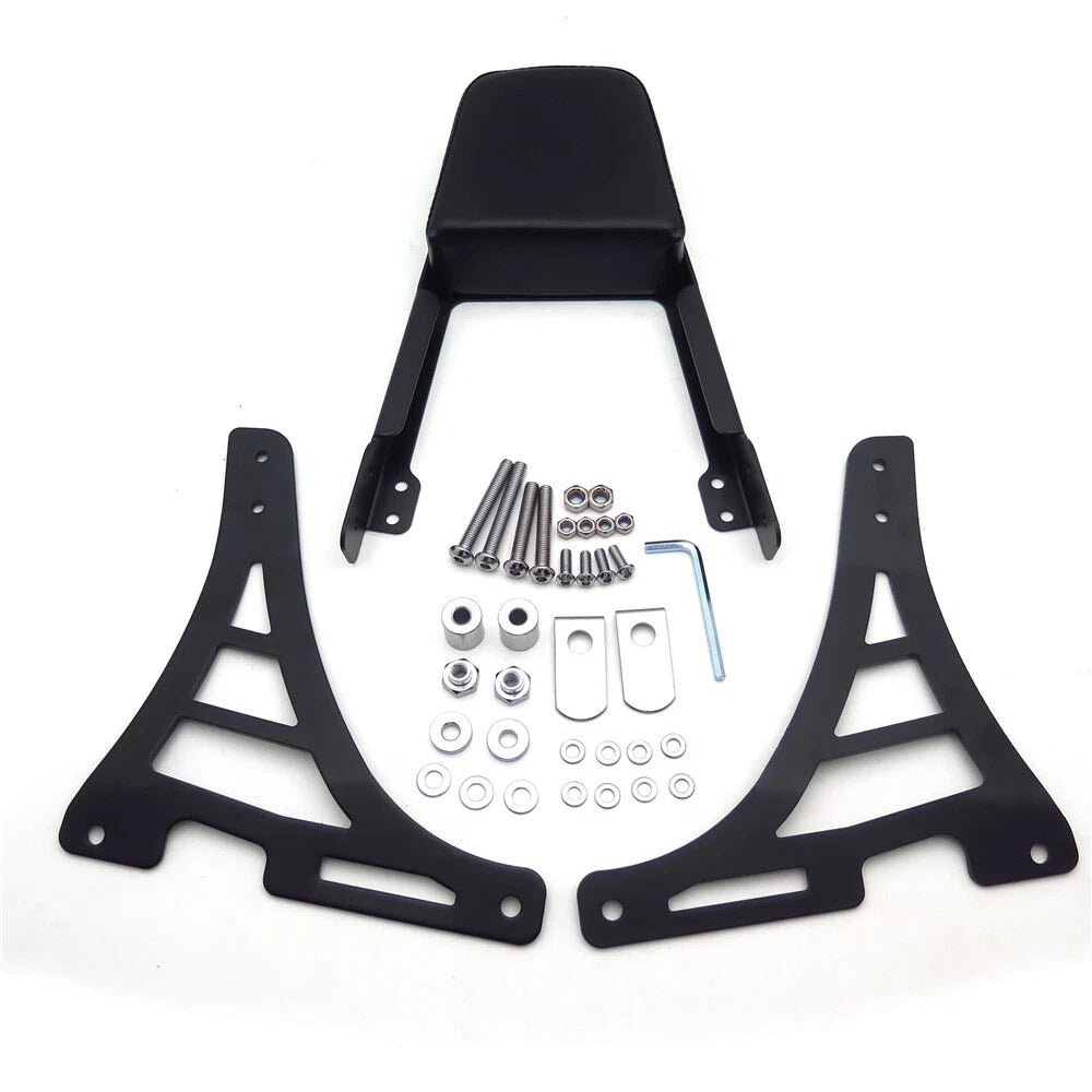 Black Flame Backrest Sissy Bar with Leather Pad for Harley Sportster (1200-883)