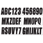 Set of 4 Waverunner Jetski PWC Registration Numbers A-Z 0-9 (Black)
