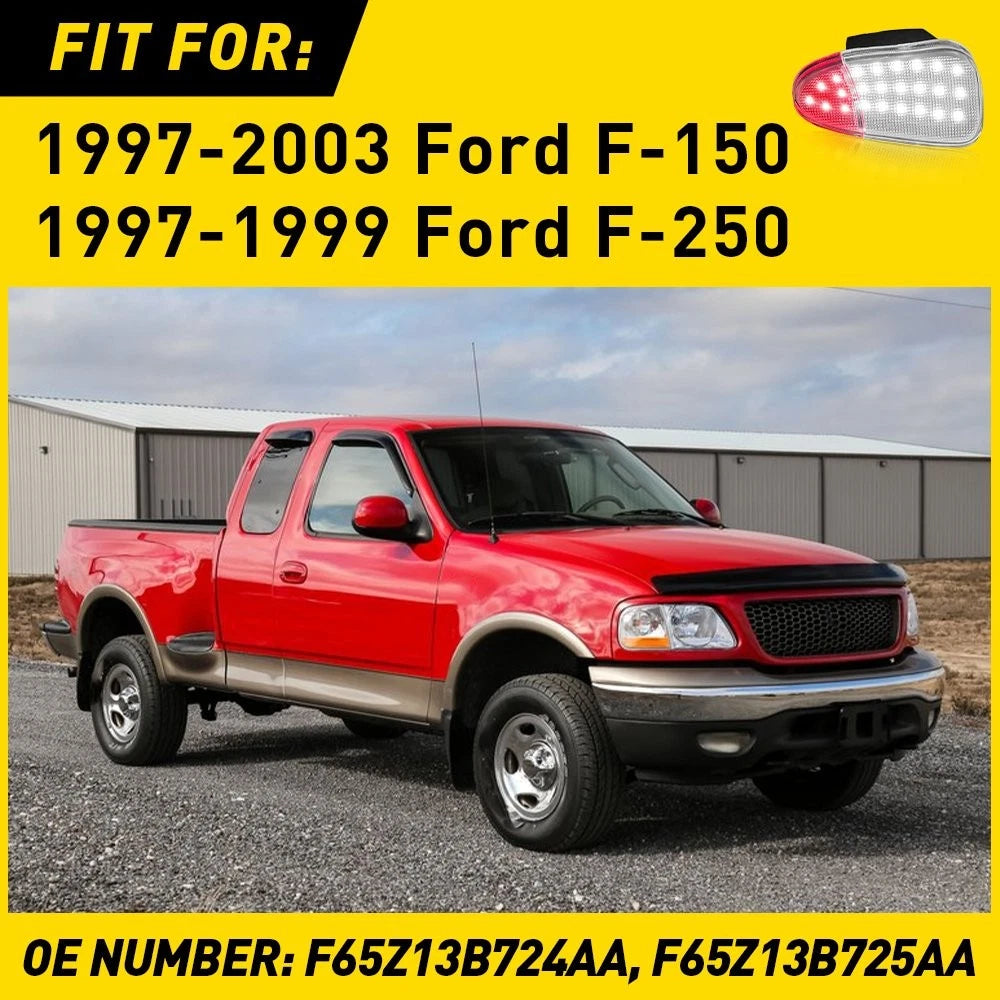 Pair Red White LED Door Courtesy Lights for Ford F150 (1997–2003)