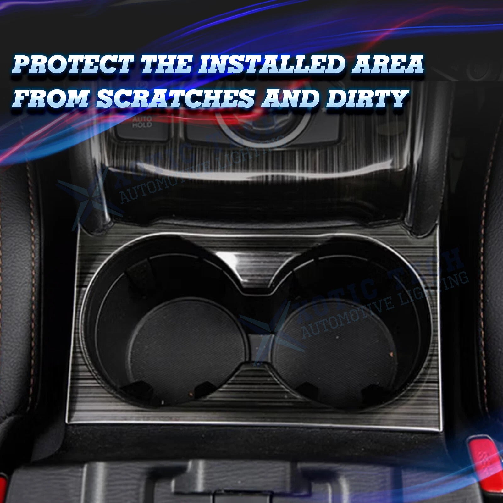 Black Titanium Interior Water Cup Holder Frame Cover for Mazda CX-5 (2017-2025)