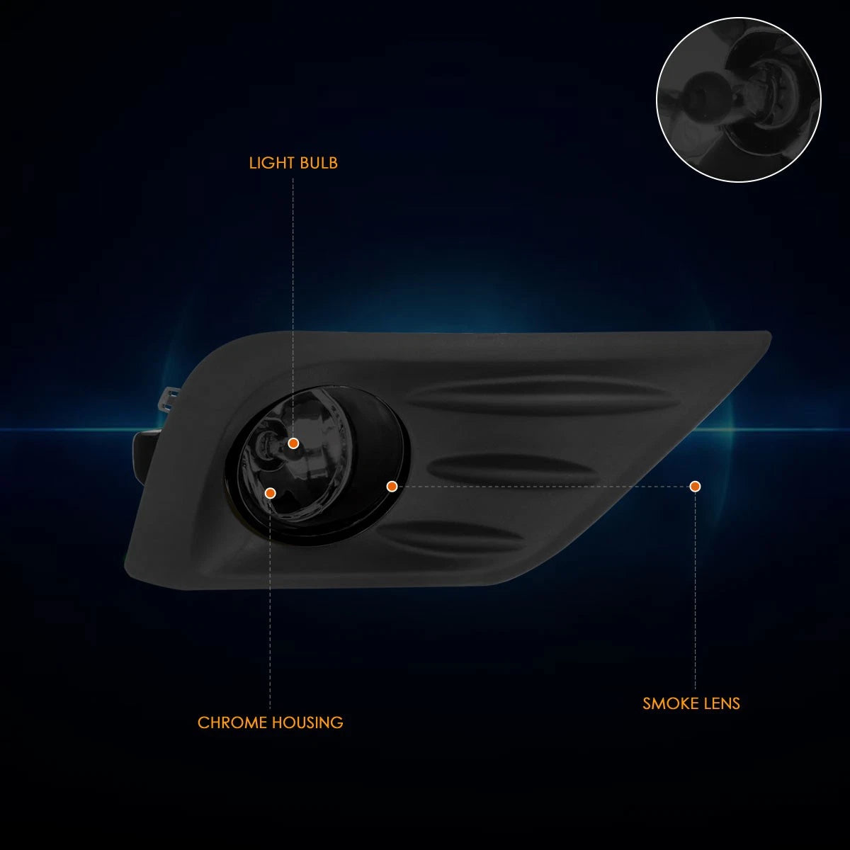 Smoked Lens Fog Lights for Nissan Altima (2016–2018) w/Switch & Black Bezel