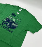 Ford Bronco T Shirt Green Beach Scene Script Logo Emblem for (1966–2024)